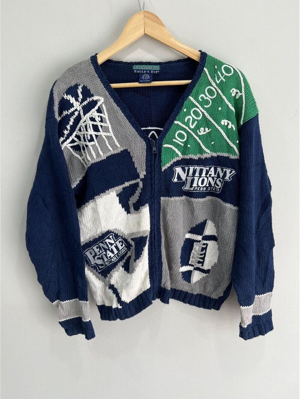 Vintage Penn State Cardigan Knit Sweater